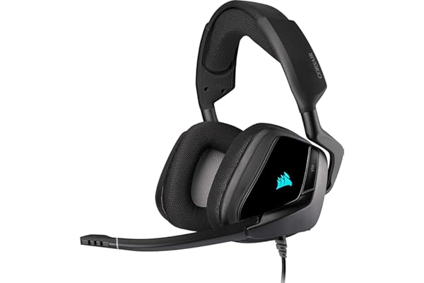 Corsair Void Elite RGB USB Casque de Gaming Son Surround 7.1, Microphone omnidirectionnel optimisé, Customisable Éclairage RGB, Maille Microfibre Coussinets, Armature Aluminium Noir