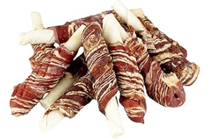 AVANZONA Golosinas Chuches para Cachorros Perros Pequeños Medianos y Grandes. Snacks Masticables de Larga Duración. Cuero de Vaca, Pato y Bacalao.