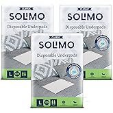 Amazon Brand - Solimo Classic Underpads L Size 30 Count| 90 X 60 cm|Unisex, High Absorbency, Super Soft