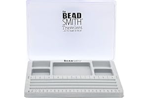The BeadSmith Travel Bead Design in Beading Board and Gray Flock with Lid, 7.75 by 11.25-Inch