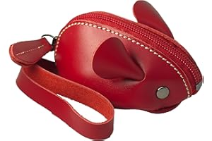 BAWAKO Coin Purse Petit porte-monnaie en cuir, rouge, Porte-monnaie