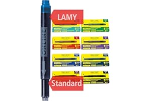 ONLINE 40 x Compatible Lamy Ink cartridges, Colourful, Universal cartridges, for All Standard Fountain pens, Replacement cartridges, Value Pack of Coloured Writing Ink