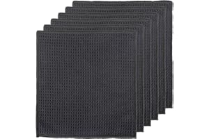 RUMGUG Zestaw 6 ściereczek kuchennych z mikrofibry, bardzo miękkie ręczniki kuchenne, zmywalne, chłonne i niestrzępiące się, 20 x 20 cm tkanina z wypustkami, idealne do naczyń i codziennego czyszczenia (20 x