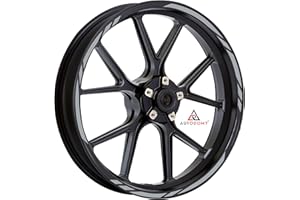 ‎AUTODOMY Autodomy Motorrad Felgenaufkleber Komplettset | Felgenrandaufkleber für 2 Räder 15" bis 19" Zoll | Felgen Aufkleber Motorrad Tuning | Felgenaufkleber Motorrad Racing Design (Silber)