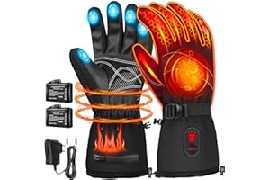 LGTLQT Beheizbare Handschuhe für Damen Herren,Verbesserte Wiederaufladbar 7.4V 6400mA Beheizte Ski Handschuhe,Wasserdicht Handwärmer für Winter Outdoor,Camping,Radfahren,Skifahren,Wandern,Arbeiten