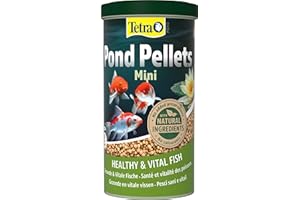 Tetra Pond Pellets Mini - Fischfutter für kleine und junge Teichfische, unterstützt gesunde Fische und klares Wasser im Teich, 1 L Dose