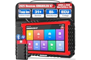 KINGBOLEN K7 Valise de Diagnostic Auto OBD II en français avec mises à Jour gratuites à Vie, 31 Services, bidirectionnels, Codage ECU- Outil incontournable pour Les mécaniciens et Amateurs Voitures