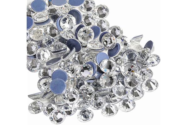 BEADSLAND Hotfix Strass, 2880pcs Dos Plat Cristal Strass Artisanat vêtements Bricolage décoration, Cristal, SS10, 2.7-2.9mm