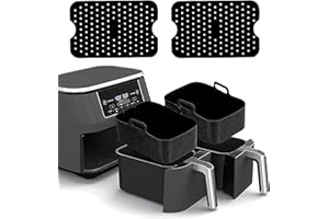 GEANANAO 2 Stück Silikonform für Ninja Foodi Max Dual Zone Heißluftfritteuse AF400EU AF300EU，Wiederverwendbar 2 Stück Silikon Backmatte Airfryer Zubehör anstelle Airfryer Backpapier