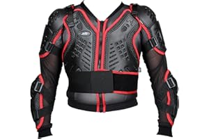 RKsports Motocross Motorbike CE Armoured Body Armour Protection Black RED Suit Jacket