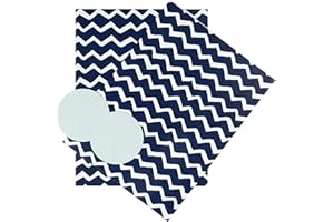 Hallmark Papel de regalo y etiquetas para cualquier ocasión, diseño en zigzag azul y blanco, 2 hojas