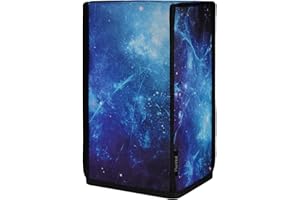 PlayVital Housse Protection pour Xbox Series X Console Anti-Poussière,Cover Protege pour Xbox Series X Accessoires Cache Poussière Nylon,Bleue Nébuleuse-Vertical