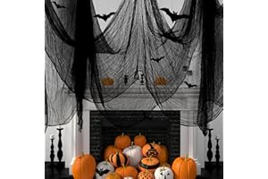 NHOWIN 500 x 215 cm Halloween Gruseliges Tuch Dekorationen, Halloween Deko Innen Stoff, Gruseliges Tücher für Party Dekoration Innen Außen Gruselhäuser Türen