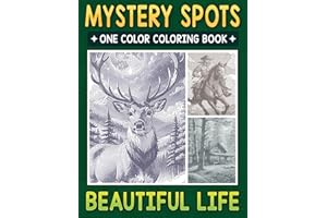 Mystery Spots One Color Coloring Book Beautiful Life: Dot Art for Adults to Reduce Anxiety and Find Mindfulness - A Calming Retreat with Wildlife, Landscapes, and Engaging Activities