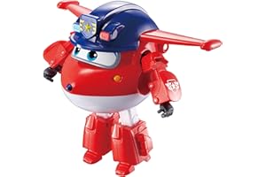 Super Wings Police Jett 5' Transforming Character Easy Transformation Preschool Kids Gift Toys for 3+ Year Old Boy Girl
