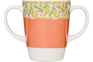 Rosa Lifestyle Tasse en mélamine à deux poignées – Légère 126 g, capacité de 400 ml – Aide à la mobilité quotidienne pour les personnes âgées, la démence, les tremblements, l'arthrite et la faible