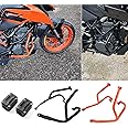 Midimttop Motorcycle Engine Guard Bumper Crash Bar Protector Compatible for K&T&M Duke 200(2020-1024) Duke 250 Duke 390 (2017-2024) Accessories DUKE390 Falling Protection Frame Bar (Orange)