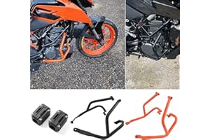 Midimttop Motorcycle Engine Guard Bumper Crash Bar Protector Compatible for K&T&M Duke 200(2020-2024) Duke 250 Duke 390 (2017-2023) Accessories DUKE390 Falling Protection Frame Bar (Orange)