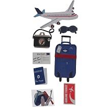 Sandylion Travel By Plane Essentials Aufkleber, Groß – Für Scrapbooking, Schulprojekte & Basteln