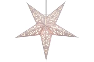 GURU SHOP Faltbarer Advents Leucht Papierstern, Weihnachtsstern 60 cm - Menor Nature, Papiersterne 60 cm