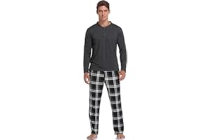 Vlazom Pijama Hombre Invierno Algodon Pijamas Largo Hombre S-XXL