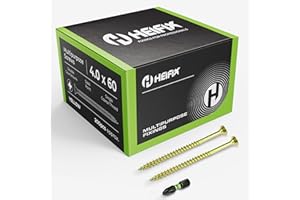 Heifix Multi-Purpose Wood Screws Pozi Double Countersunk - FREE Screw Bit Included (QTY 1000, 4mm x 60mm)