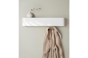 Kazai. Appendiabiti da Parete Legno 'Toke' | Design Moderno con Ganci Murali Nascosti | Pannello in Impiallacciatura di Legno Massello | Bianco