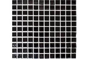 CONWIRE Piastrelle a mosaico in ceramica, colore nero lucido, per parete, bagno, doccia, cucina, cucina, rivestimento, vasca da bagno, piastrelle a mosaico