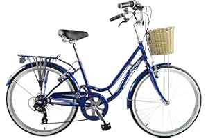 Aurai Arabella Junior Girls Traditional Heritage Bicycle, 24" Wheel, 6 Speed - Metallic Navy