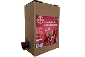 SIVIFOOD SPIRIT - OF - ORIENT SIVIFOOD Succo di melagrana 3 litri – 100% da concentrato, senza zuccheri aggiunti – Qualità premium – Confezione 3L Bag-in-Box con rubinetto – Succo naturale per ogni giorno senza additivi
