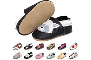 EDOTON Zapatos de Bebé Niña Zapatos de Bebé Primeros Pasos Zapatillas Suaves de Unisex Bebé Cuero de Gamuza Dibujos Animados 0 a 24 Meses