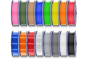 SUNLU 16 Color PLA Filament Bundle Multicolor, 250g PLA 3D Printer Filament 1.75mm, Individually Vacuum Packed, 0.25kg per Spool, 4kg in Total, 16 Pack. (12 Regular Color and 4 Transparent Color)