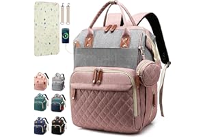 SHITIESHOU Sac à dos à langer pour bébé fille garçon sac à langer pour papa maman avec coussinet, 16 poches