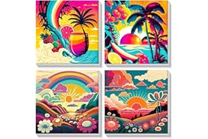 SENQAO Framed Paint by Numbers for Adults Kids Beginners - 4 Pack Princess Paint by Numbers for Kids Ages 8-12, Kids Paint by Number Kits on Canvas, DIY Oil Painting Acrylic Art Crafts, 8x8in