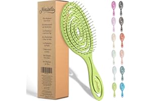 ‎NINABELLA Ninabella Organiczna Szczotka Do Włosów Dla Kobiet, Mężczyzn i Dzieci - Nie Ciągnie Włosów - Szczotki do Prostowania Włosów Kręconych, Prostych i Mokrych - Unikalna Spirala