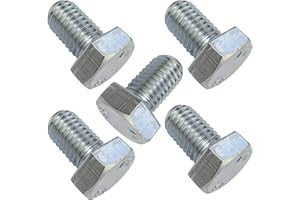 AERZETIX - C47376 - Set di 5 Bulloni M12x20 - testa esagonale - Ø12x20mm - DIN 933 - classe 8.8 - acciaio zincato - fai da te - strumento di montaggio/ferramenta