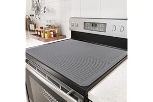 YUHFERA Silicone Hob Cover Mats for Electric Stoves,76x53cm Induction Hob Protector for Ceramic Hob,XL Heat Resistant Glass Cooktop Cover Grey