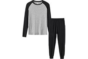 MoFiz Pijama Niños Suave Conjunto de Dos Piezas Camiseta y Pantalones con Bolsillos Infantil Ropa de Dormir Otoño Invierno 8-18 Años