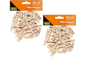 Idena 90172-Pinces à Linge Miniatures en Bois, 96 pièces, env. 3,5 cm de Long, pour bricoler, décorer et orner, 90172