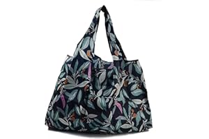 BEEFLYING 3 piezas bolsas de comestibles plegables de nailon, bolsas de asas impermeables reutilizables con bolsa y asa de bolsa