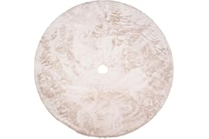 ‎FEROCITY Weihnachtsbaum Decke 150 cm Boho Grau Rund Weihnachtsbaum Röcke aus Plüsch Fell | Teppich Decke Groß | Weihnachtsbaumständer Unterlage Baum Rock | Weihnachtsschmuck Rustikal Christbaumdecke [165]