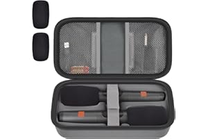 BOOBOWL Drahtloses Mikrofon Gehäuse für JBL PartyBox & Zwei Mikrofone System, stoßfeste Karaoke Mikrofone Reisespeicherbox mit Mikrofon Schaumstoffdeckel, hält 2 Mikrofone, Adapter, Ladegerät (Nur Box)- Grau