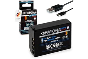 PATONA Platinum USB-C Batería reemplazo para Olympus BLX-1, BLX1, 2600mAh 7.2V Li-Ion, Compatible con Olympus OM-1, OM1 | protección contra sobrecarga | Alto Rendimiento | Larga duración