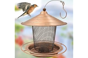 Zeqeey Metall Vogelhäuschen Hängend Vogelfutterstation Vogelfutterhaus Futterhaus für Vögel Vogelfutterspender zum Aufhängen Futterspender Wildvögel