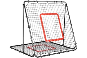 BaseGoal Filet de Rebond Football, Ajustable Angle Réglables Rebondisseur de Football Pliable avec Filet Double Couche, Convient pour Entraînement et Plus Varié Enfants et Adolescents