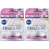 NIVEA Cellular Expert Filler Yoğun Yaşlanma Karşıtı G&uuml;nd&uuml;z Bakım Y&uuml;z Kremi 50 ml, Hyaluronik Asit ve Folik Asit, SPF15 G&uuml;neş 