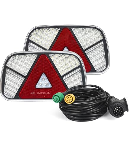 Kit 2x fanali rimorchio luci posteriori camion rimorchio 13 poli stop E11 5m 12V