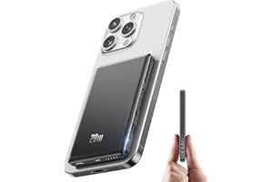 NTAANOO Ultra Slim iPhone Power Bank para Magsafe, Bateria Externa Carga Rápida 5000mAh, Pequeño 20W Cargador Portatil con Entrada y Salida USB C de Respaldo Powerbank para iPhone 12 13 14 15 16 Pro Mini