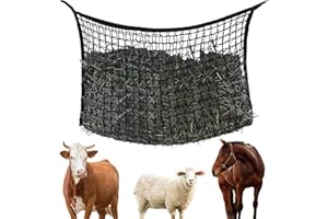 MEYAGOT Rete Da Fieno, Rete Da Fieno Per Cavalli, 160*100 cm Rete Per Fieno Cavall, Rete Per Fieno A Maglie Strette Estremamente Resistente Agli Strappi, Per Cavalli, Pecore E Bovini(nero)
