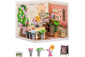 Rolife Super Creator DIY Miniature Kit - Fresh Flower Shop, Mini DIY House Kit with Light, Dollhouse Building for Collectibles, Perfect Christmas Birthday Gift for Adults, Expandable Rolife Model Kits